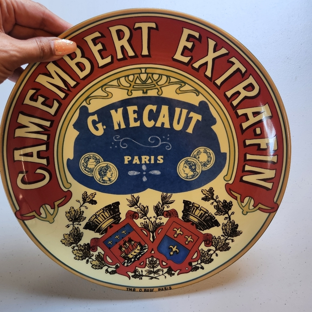 BIA Cordon Bleu Camembert Extra Fine Large Cheese Serving Plate Platter Vintage